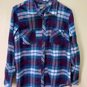 Natural Reflections Womens plaid flannel shirt cotton size L